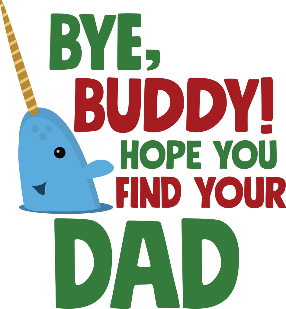 Elf Narwhal Bye Buddy Blue Ugly Christmas Sweater Kids Elf