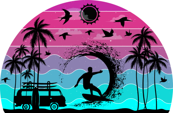 Retro Vintage Sunset for T-Shirt Design (5)