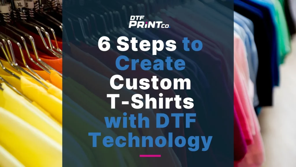 Custom T-shirt design being printed using DTF technology on a heat press machine.