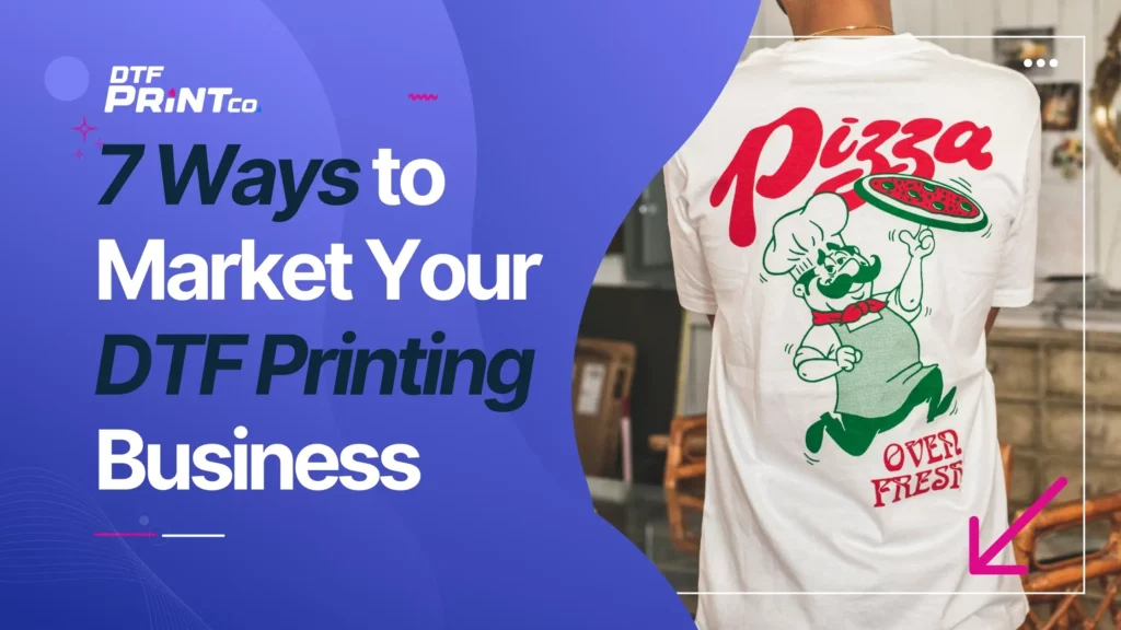 A vibrant DTF printing machine creating custom T-shirt designs in a professional workshop.