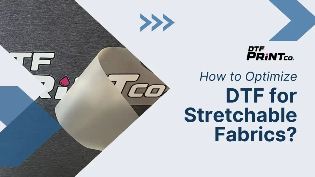 Close-up of a vibrant DTF print on a stretchable fabric, showcasing flexibility and durability