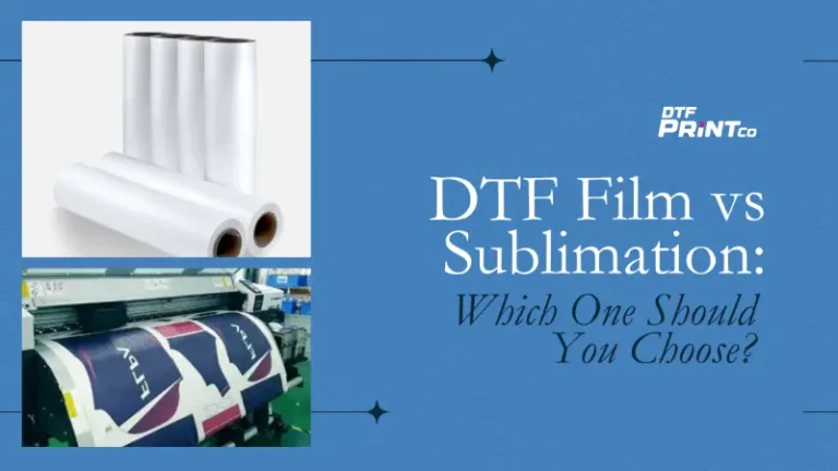 DTF printing on black cotton t-shirt with heat press process