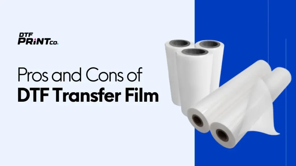 DTF transfer film being applied to a t-shirt using a heat press