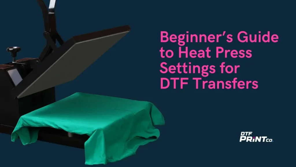 DTF heat press machine applying transfer design